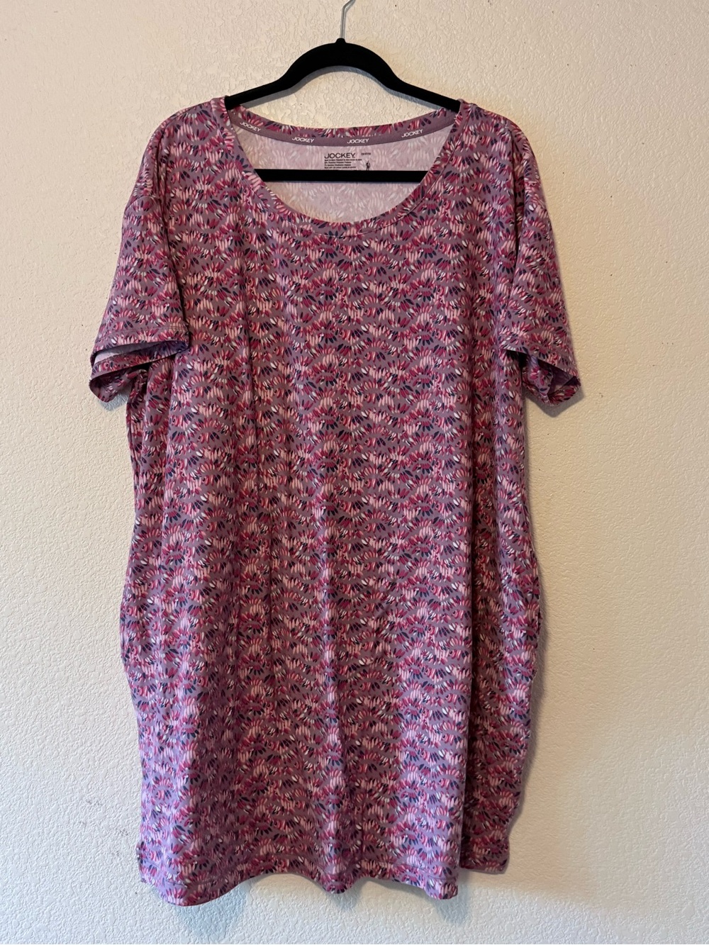Jockey Pink Multicolor Short Sleeve Scoop Neck Tunic 0301